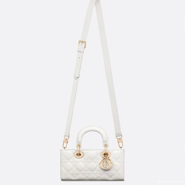 Cheap Lady White Cannage Patent Small Calfskin Bag D-Joy 0810 Luxury